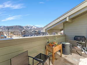 Covered Patio with a beautiful mountain view
