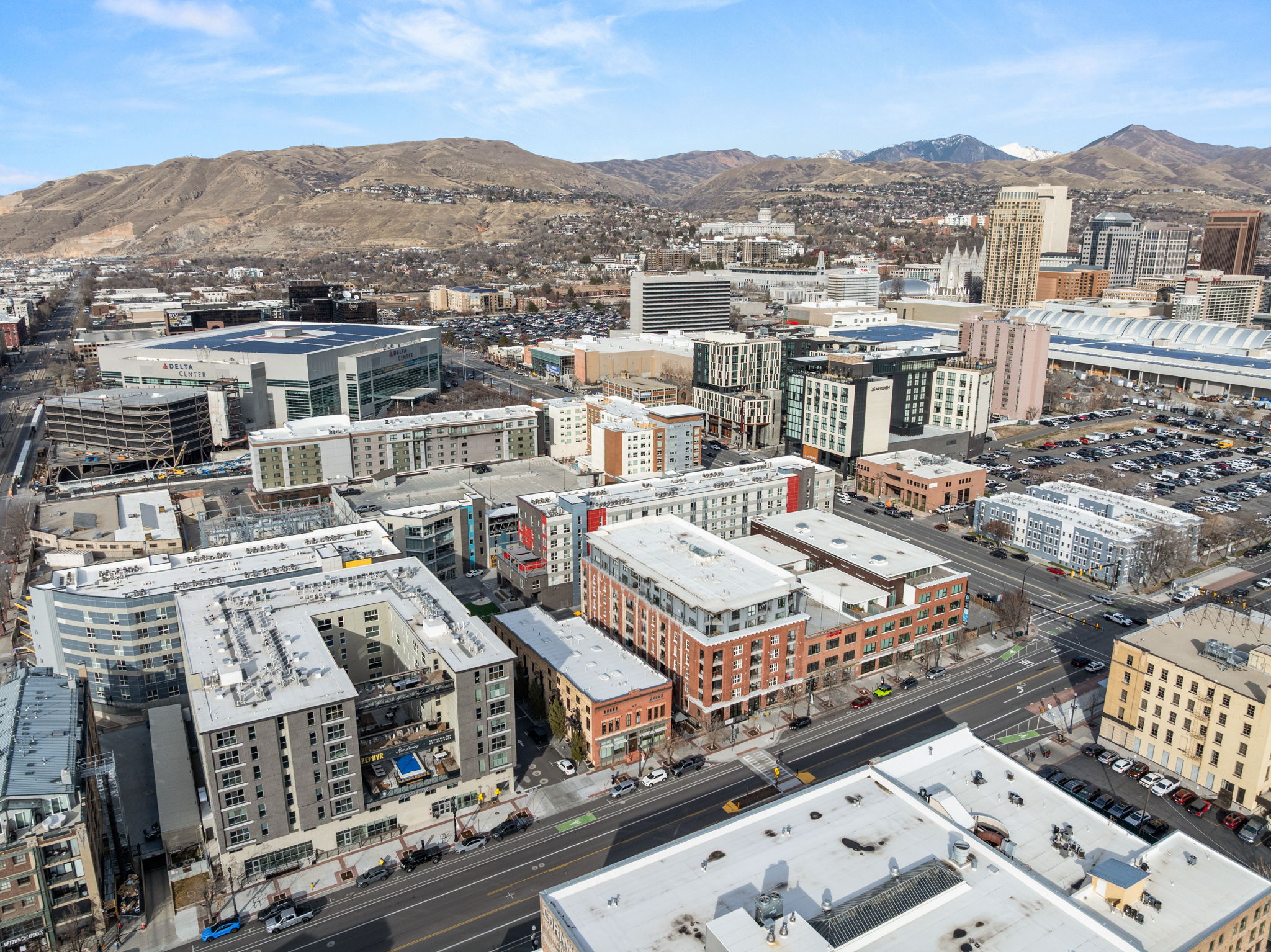 View of city with a mountainous background