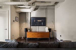 Living area with baseboards