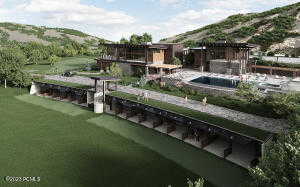 Dock area with a mountain view and a yard