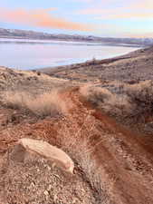 Water view featuring mountains
