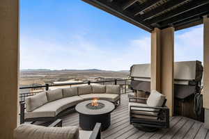 VIEWS VIEWS VIEWS! Private too! Trex Deck System. Very sturdy and built well! Massive Swim Spa (Bullfrog; INCLUDED) Patio furniture, gas fire pit, artificial turf for easy maintenance!