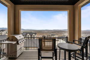 View from upper balcony/deck. Looking to the west. Great views views views of Great Salt Lake, the valley, and rolling hills.