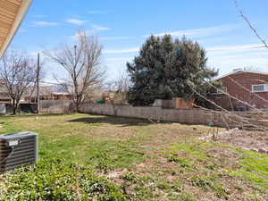 View of fenced backyard