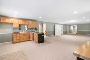 Basement kitchen and living room