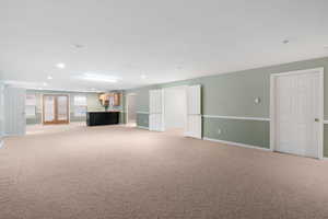 Basement kitchen and living room