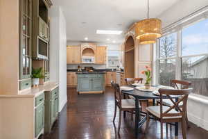 Dining room and kitchen