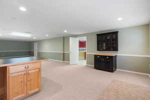Basement kitchen and living room