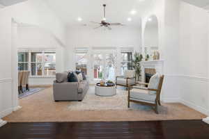 Formal living room with mountain views