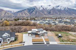 View of mountain background with nearby suburban area