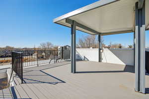 Deck with a residential view