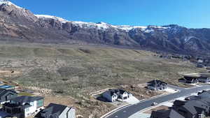 View of mountain background with nearby suburban area