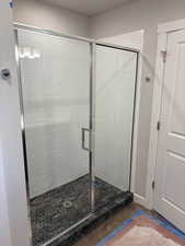 Bathroom featuring a stall shower