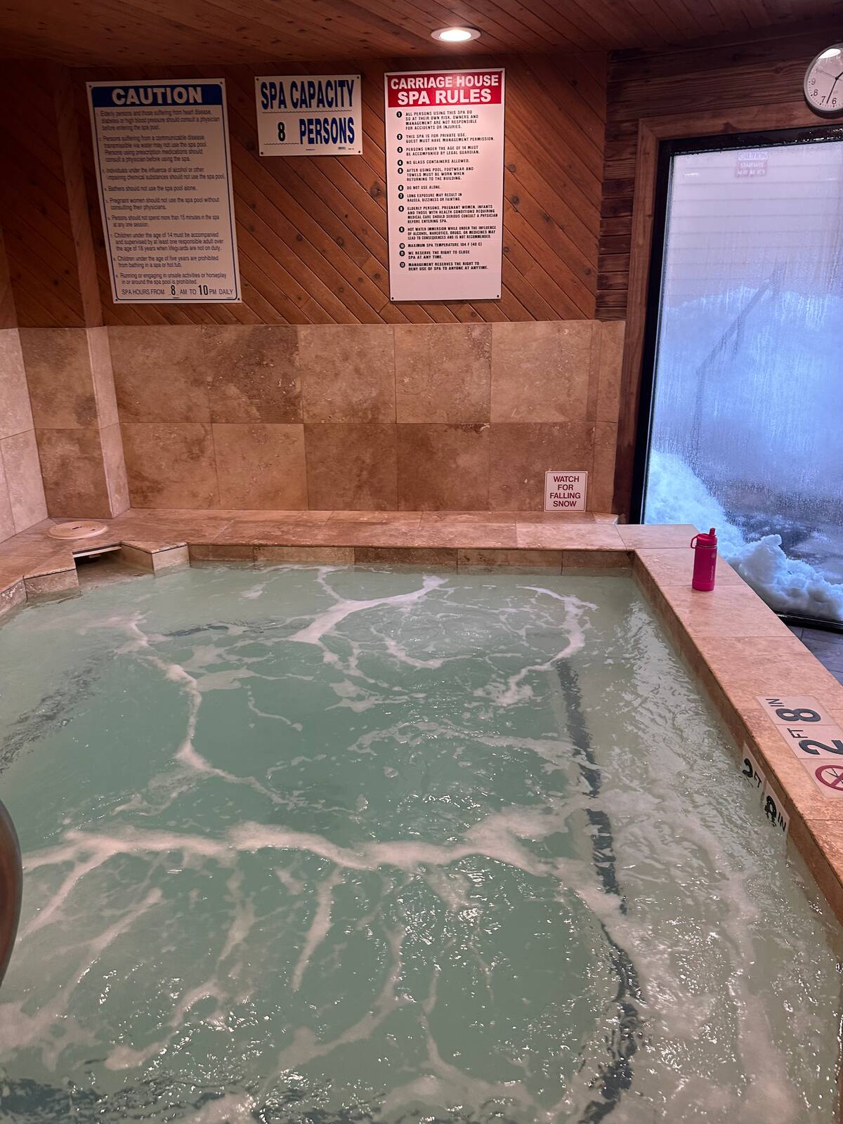 Detailed view of a hot tub