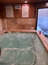 Detailed view of a hot tub