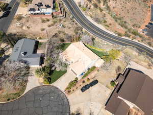Aerial perspective of suburban area