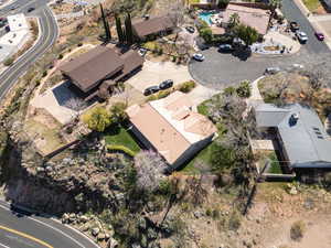 Aerial perspective of suburban area