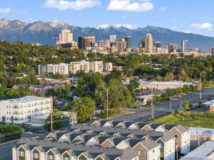 View of city with mountains