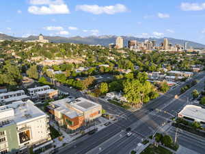 View of urban area featuring mountains