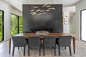 Dining space featuring light wood-style flooring