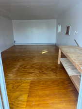 Hall featuring lofted ceiling