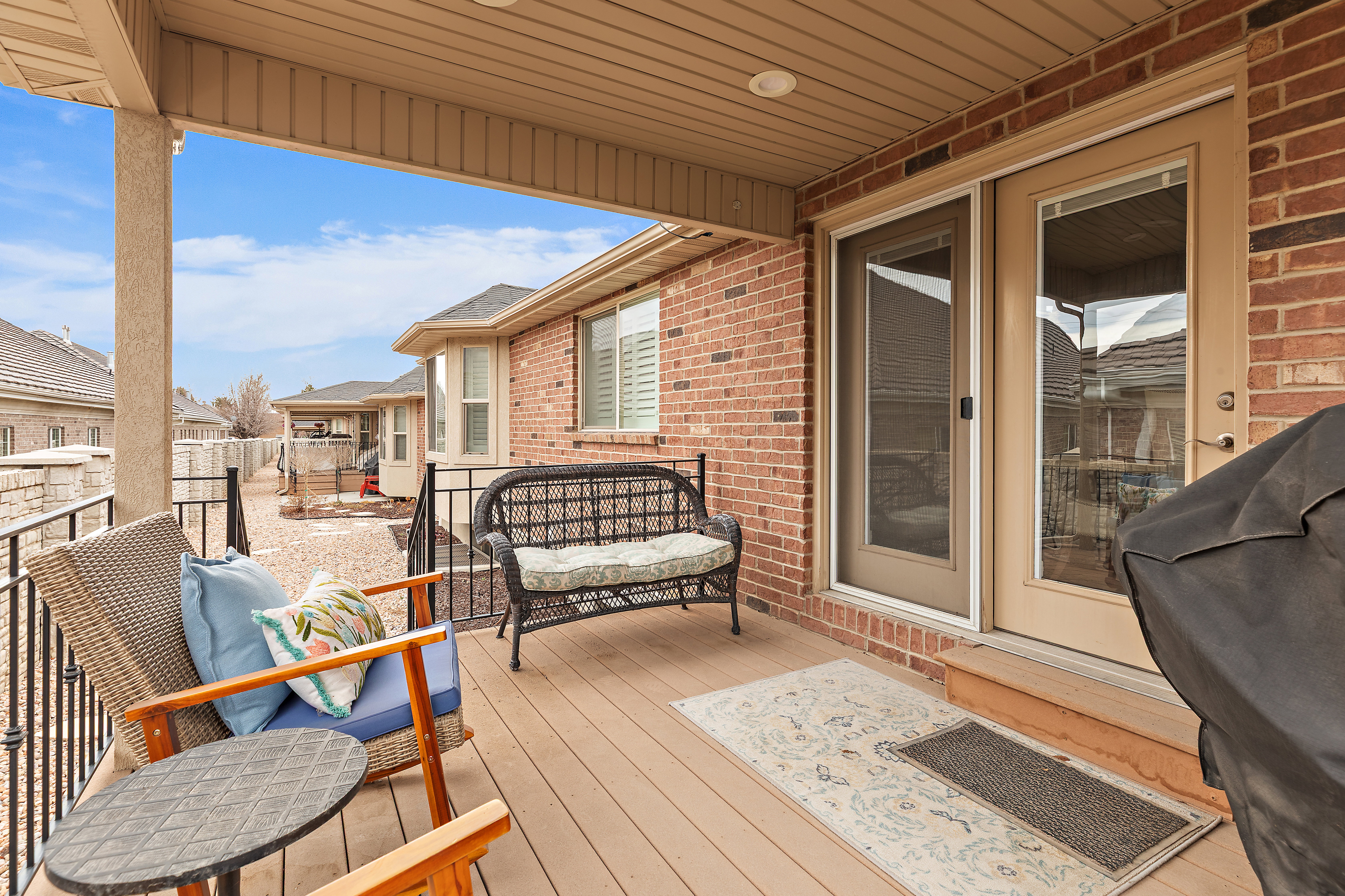 Wooden deck with grilling area