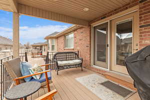 Wooden deck with grilling area