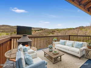 Virtually Staged Deck with an outdoor lounge area