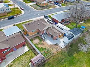 Aerial view of residential area