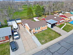 Aerial view of residential area