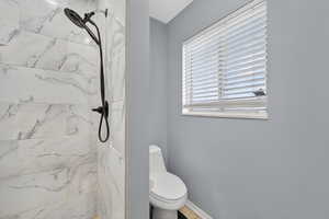 Bathroom with a shower stall