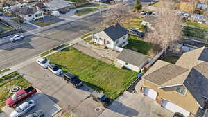 Aerial view of residential area