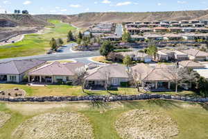 Aerial perspective of suburban area
