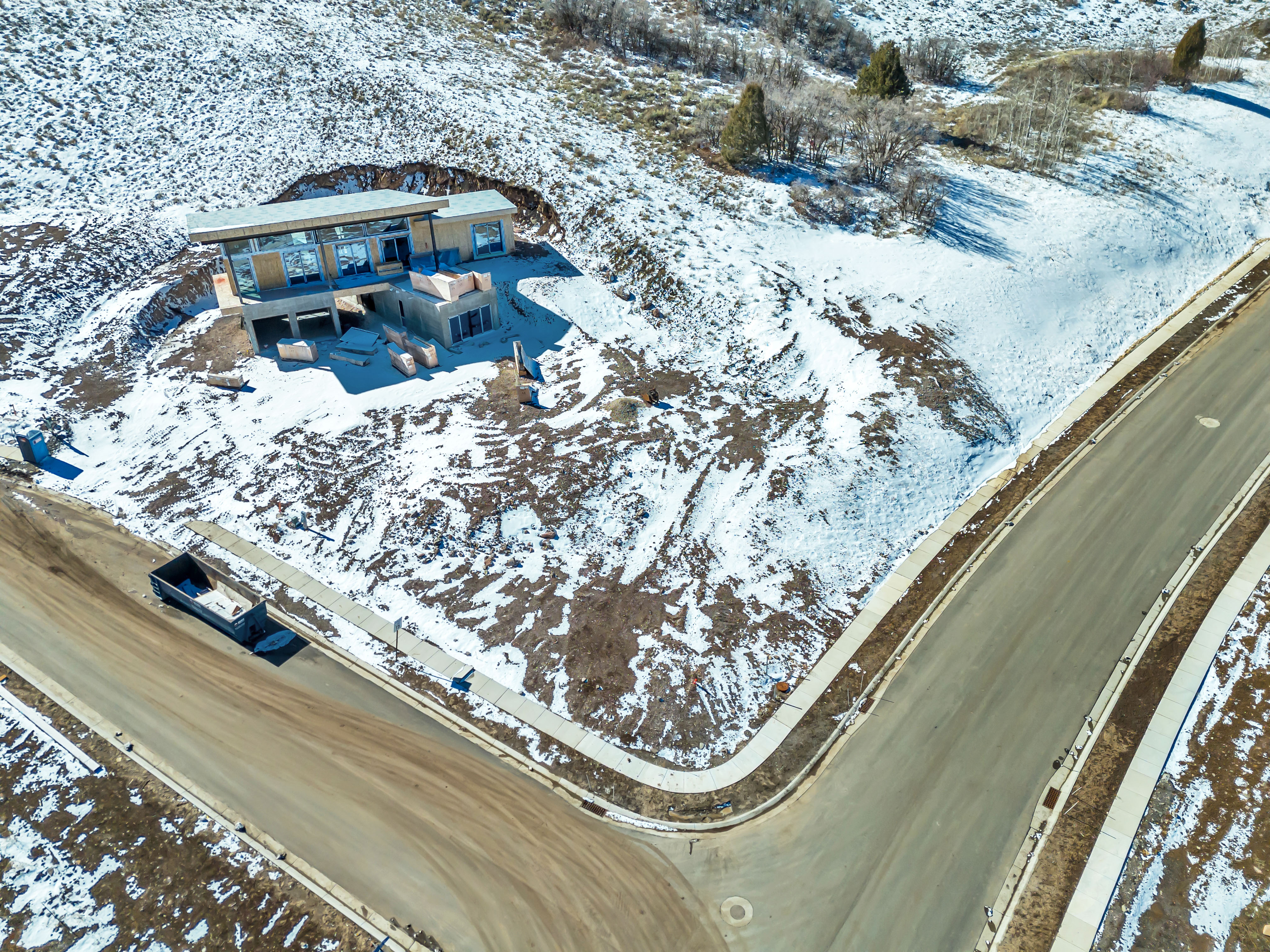 View of snowy aerial view