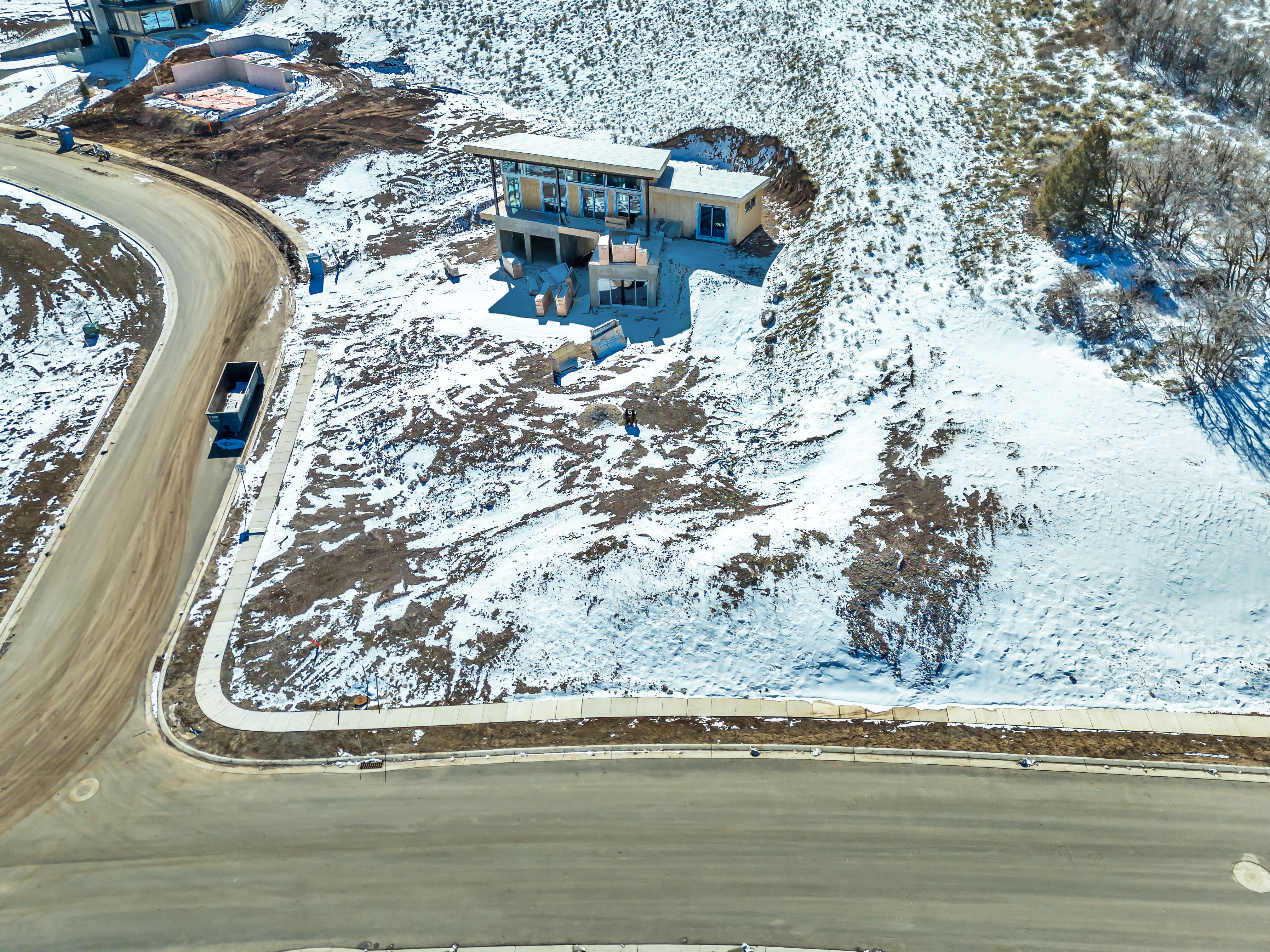 View of snowy aerial view