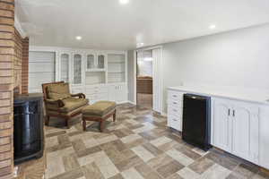 Living area featuring recessed lighting