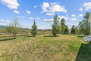 View of yard featuring a view of countryside