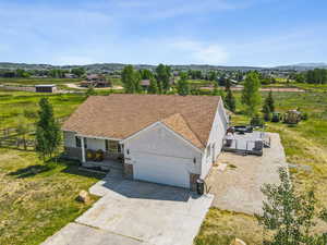 Bird's eye view of a mountain backdrop