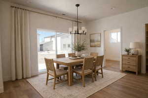Virtually staged dining room