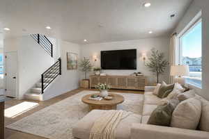 Virtually staged living room