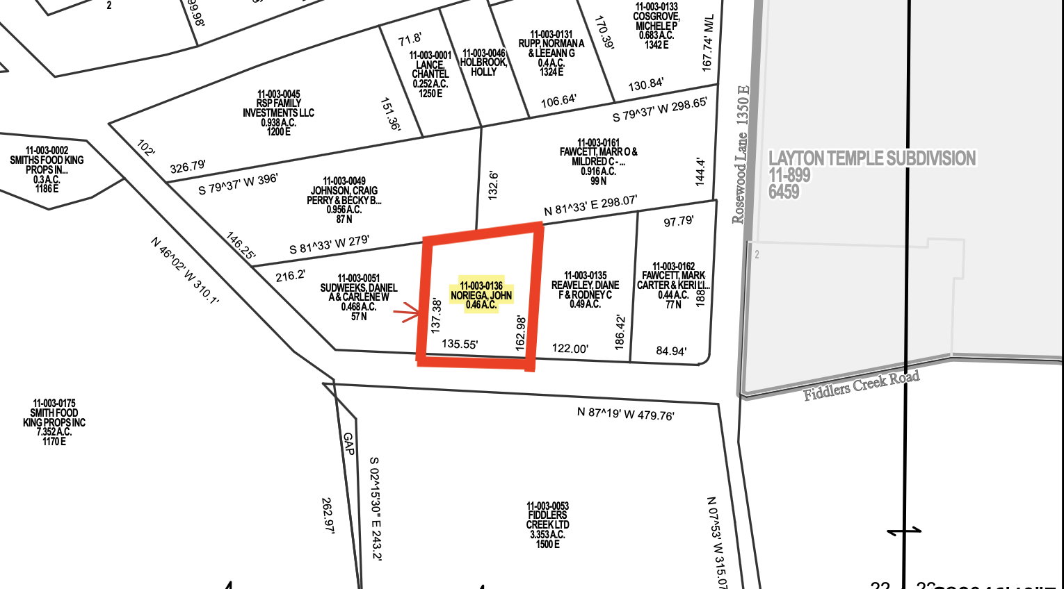 Map of parcels