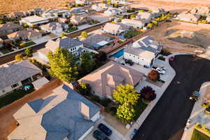 Aerial perspective of suburban area