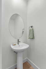 1/2 bath off of the garage