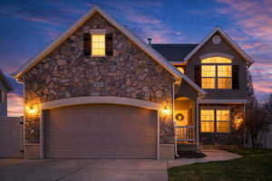 Virtual lighting. Window above the garage does not have a light.