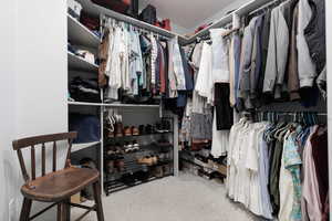 View of walk in closet