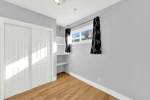 Bedroom or flex room with closet and access to the bathroom