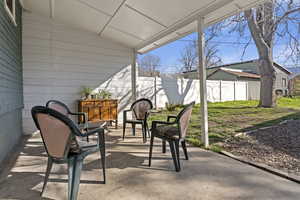 View of backyard covered patio