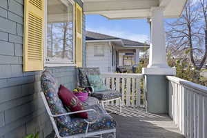 View of front sitting porch.