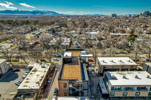 Aerial view of a mountainous background