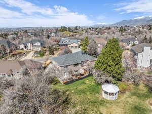 Aerial perspective of suburban area